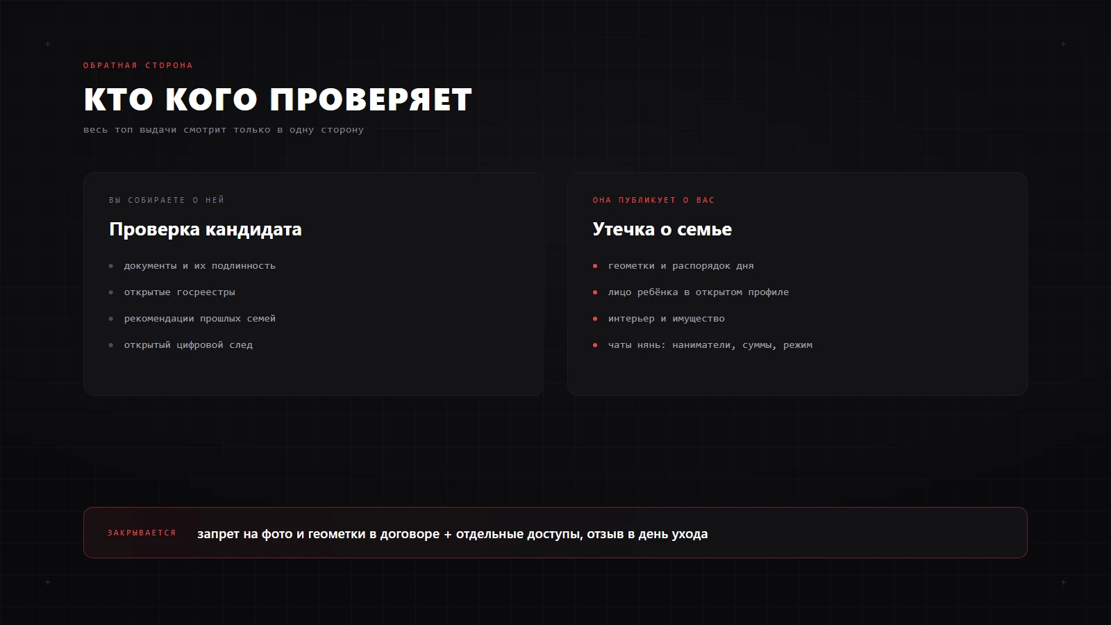 Обратная сторона проверки няни: что вы собираете о кандидате и что кандидат публикует о вашей семье